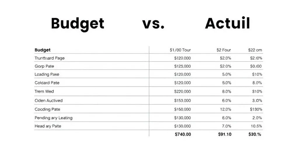 Budget vs Actual Template