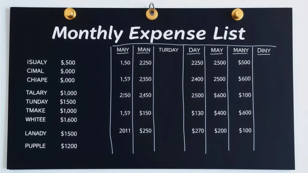 Monthly Expense List